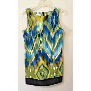 ALYX Limited Dress Size 16 Blues, Yellow & Greens Fitted, Sleeveless & Zips Back
